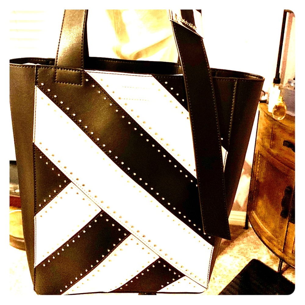 Calvin Klein Karsyn Studded Leather Tote